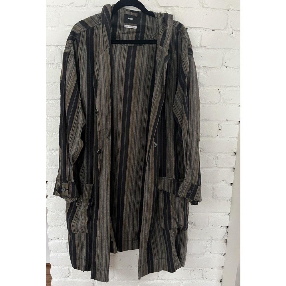 BDG Striped Lightweight Duster Jacket